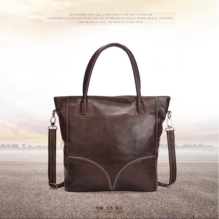 Sarah Express Large Capacity Leather Tote Handbag
