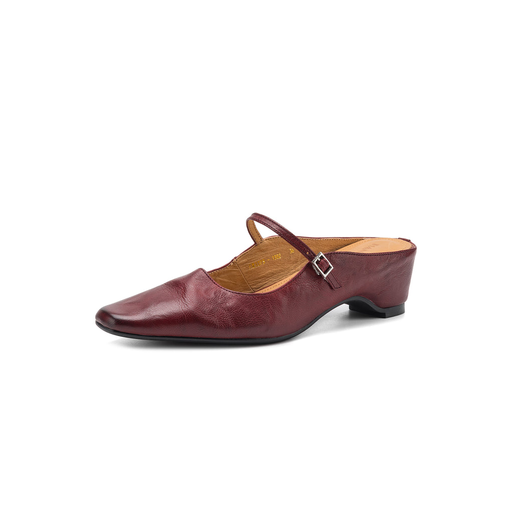 Sheepskin Mary Jane Block Heel Mules – heel profile alternate view 11
