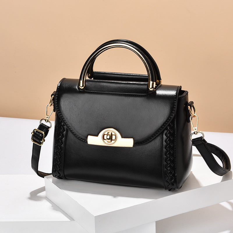 Sarah Express Woven Detail Structured Crossbody Travel Bag Black