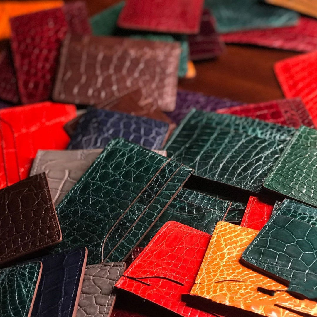 Sarah Express Crocodile Pattern Genuine Leather Card Wallet
