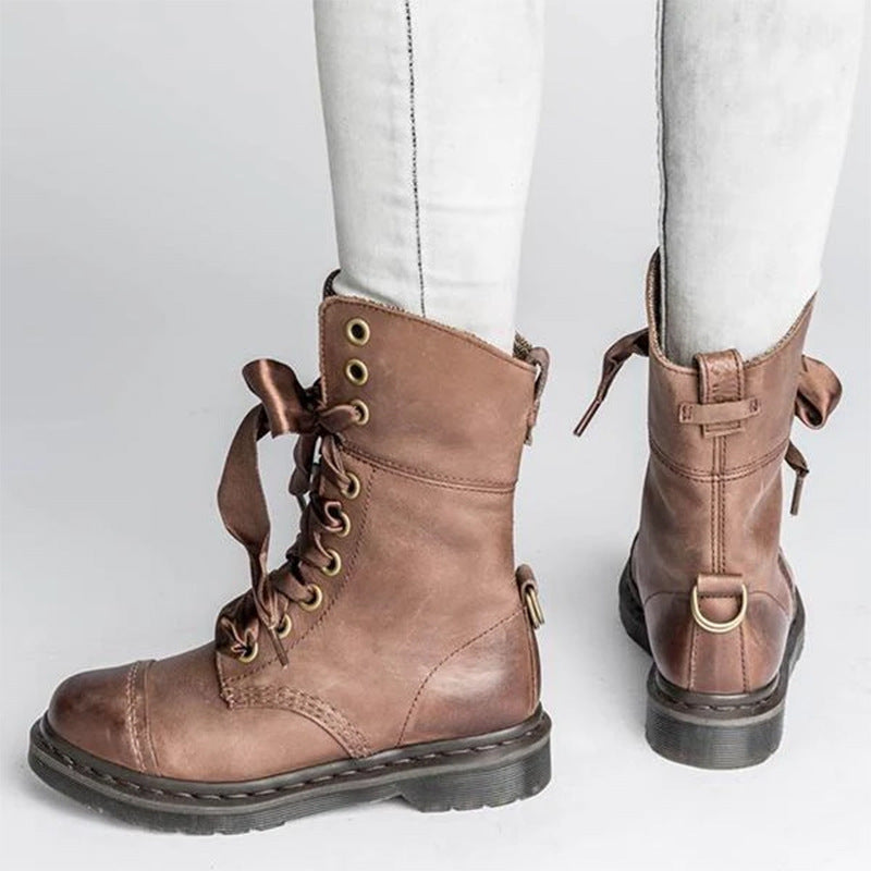 Sarah Express Women's British Style Lace Up Ankle Boots