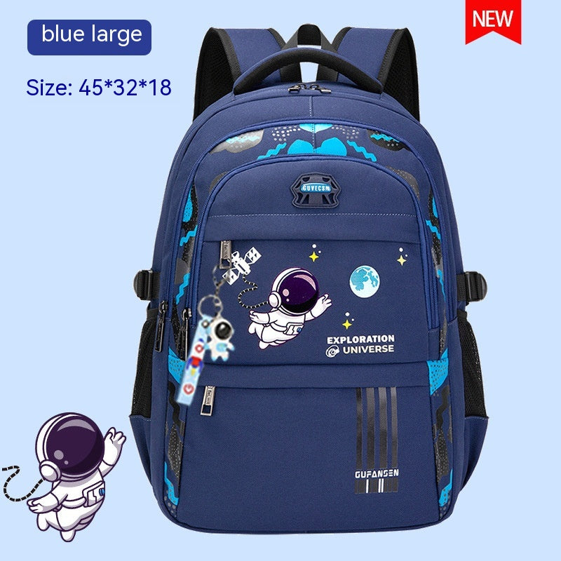 Sarah Express Astronaut Print School Backpack for Kids Large Blue Bare Bag