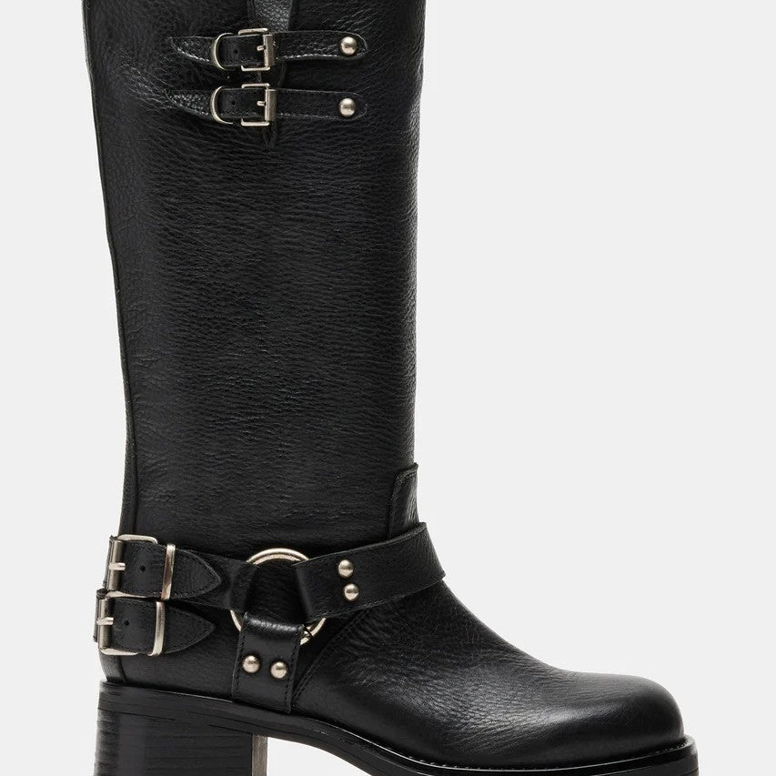 Sarah Express Round Toe Buckle Mid-Calf Boots