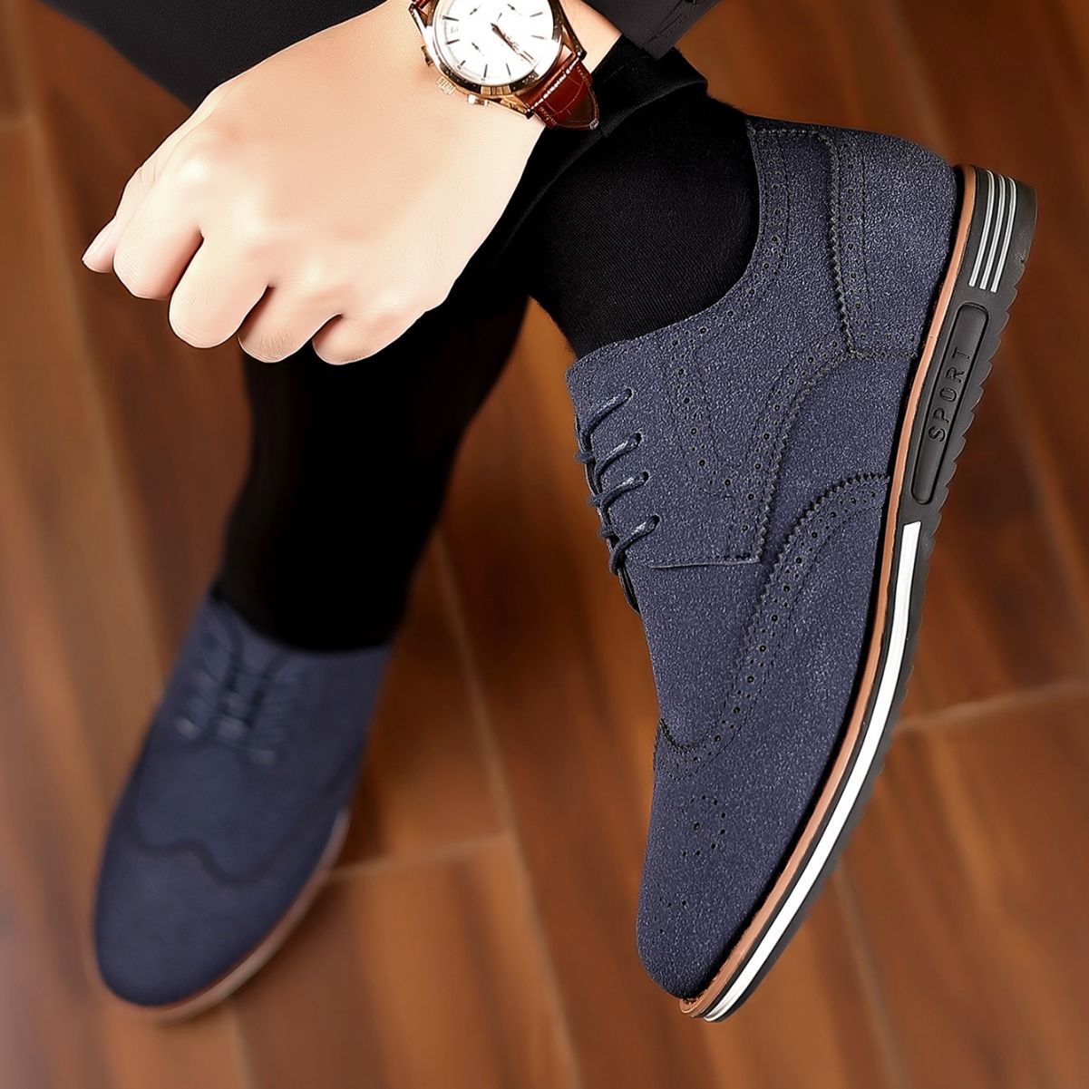 Sarah Express Men's Casual Suede Low-Top Shoes