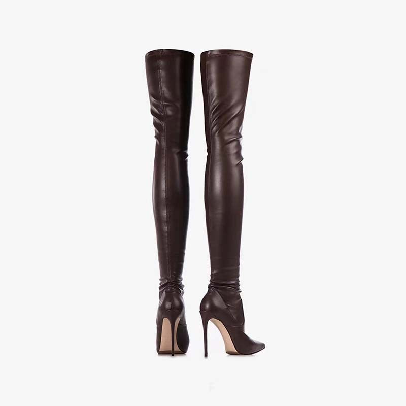 Sarah Express Stretchy Pointed Toe Thigh High Boots