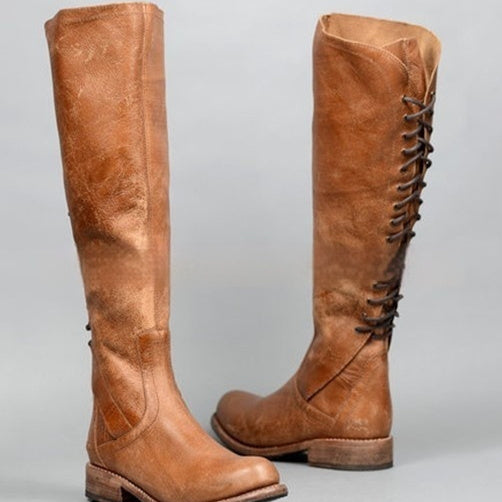 Sarah Express Over-the-Knee Zip-up Chunky Heel Boots