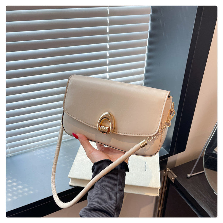Sarah Express Minimalist PU Leather Crossbody Shoulder Bag Khaki
