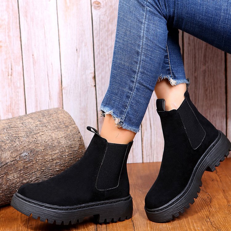 Sarah Express Women's Classic Platform Chelsea Boots Black