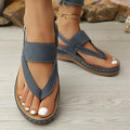 Sarah Express Women's Roman Buckle Strap Sandals Blue