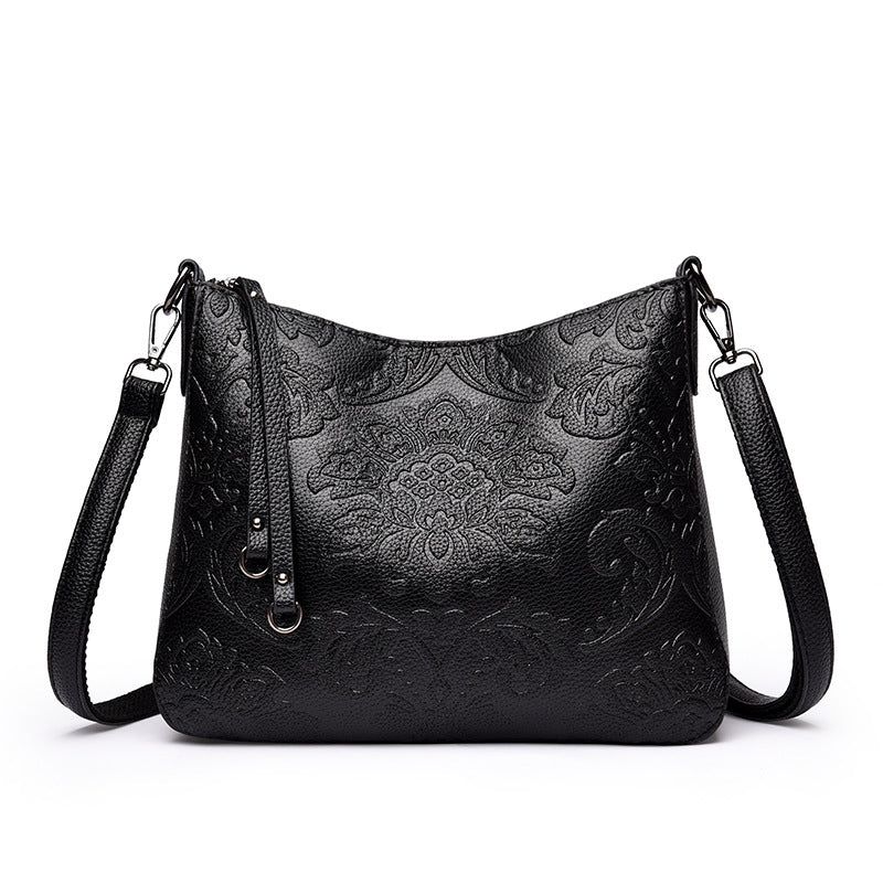 Sarah Express Embossed PU Leather Crossbody Messenger Bag