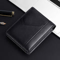 Sarah Express Men's Leather Trifold Business Wallet Black