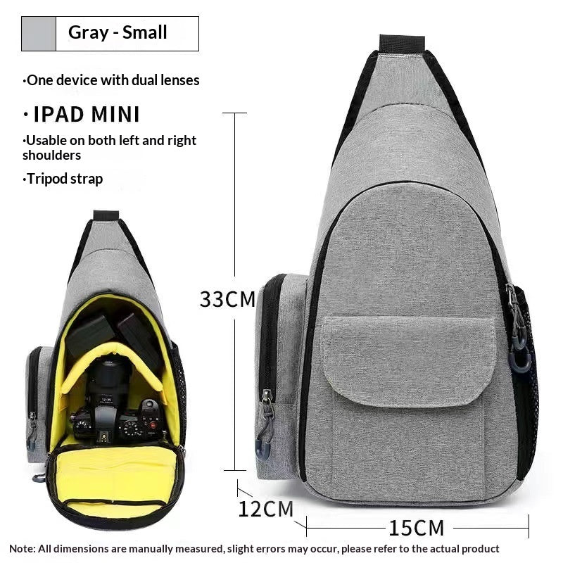 Sarah Express Portable Solid-color Cotton DSLR Camera Bag Gray Small Size