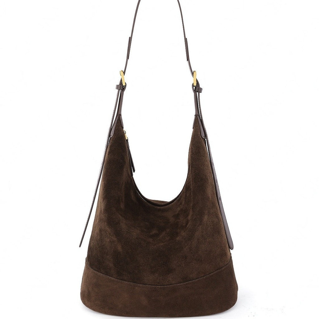 Sarah Express Retro Suede Slouchy Bucket Bag
