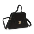 Sarah Express Structured Square PU Leather Crossbody Bag Black