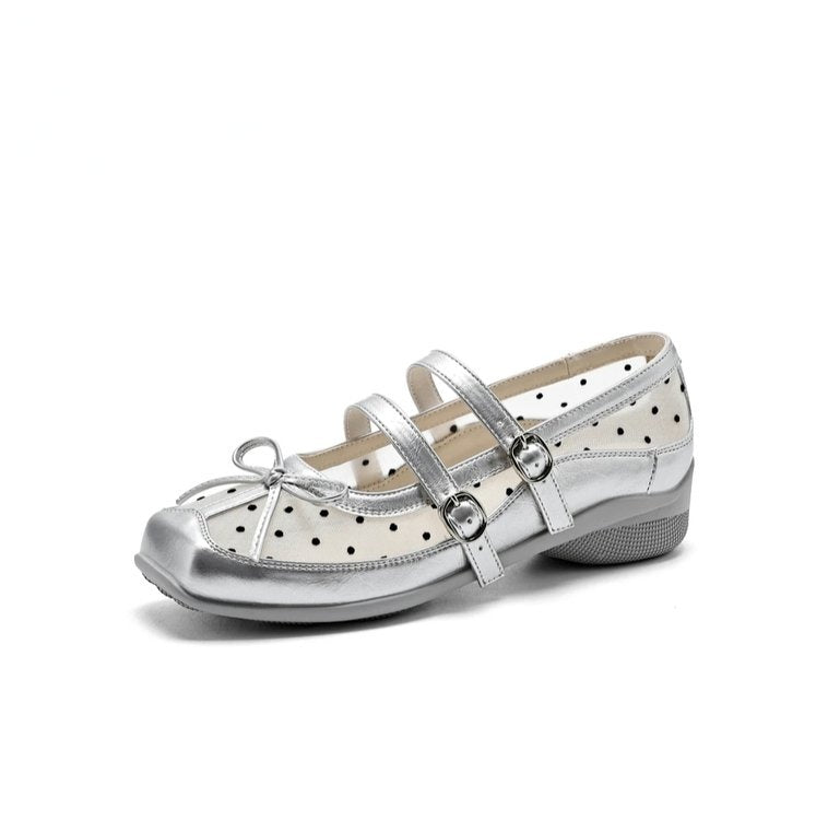 Sarah Express Polka Dot Bow Mary Jane Sandals