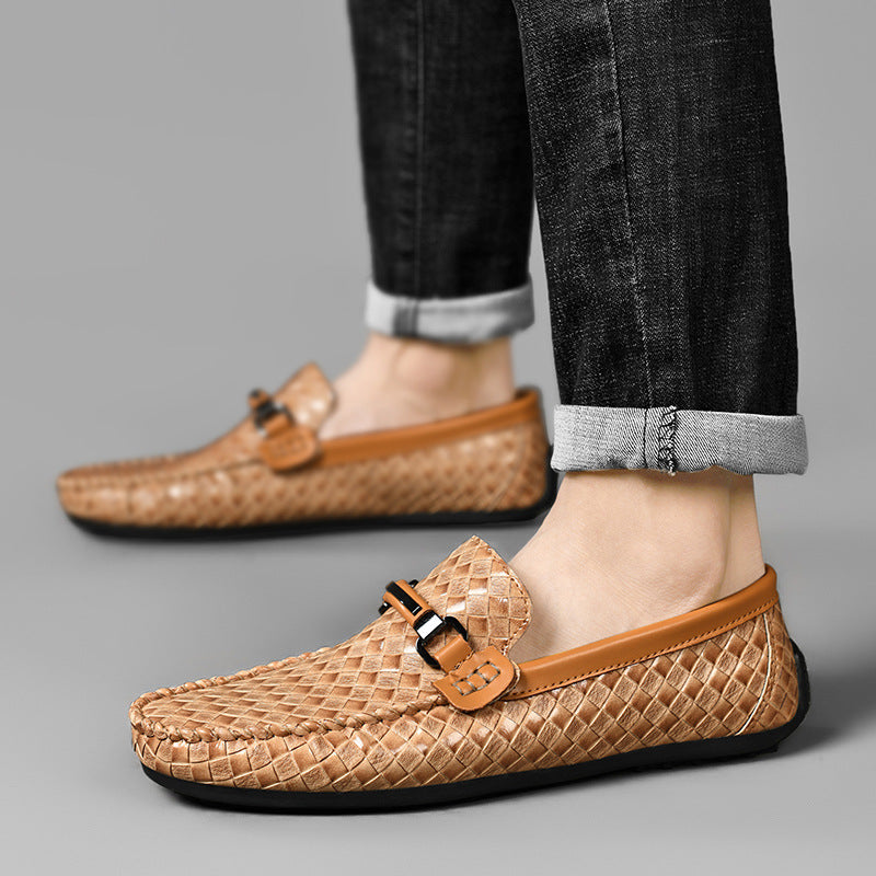 Sarah Express Men's Woven Texture Casual Loafers