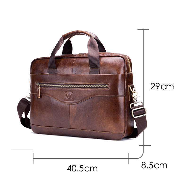 Sarah Express Captain Cow Leather Business Laptop Briefcase