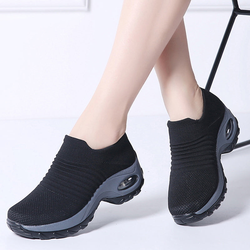 Sarah Express Flyknit Rocker Sole Walking Sneakers