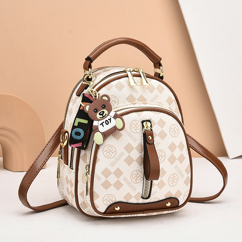 Sarah Express Patterned Travel Backpack with Bear Charm