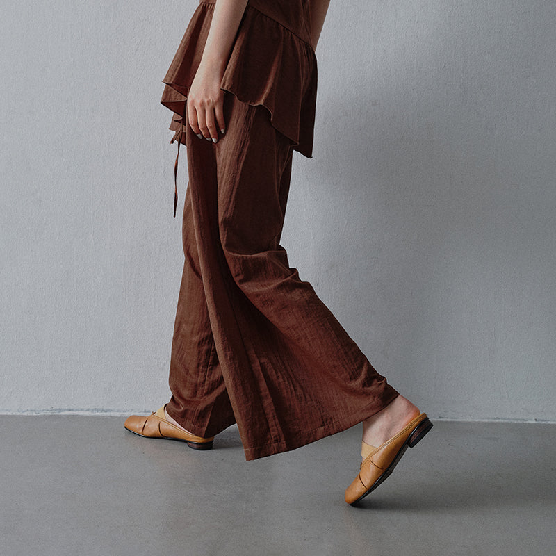 Sarah Express Split-Toe Tabi Leather Flat Mules