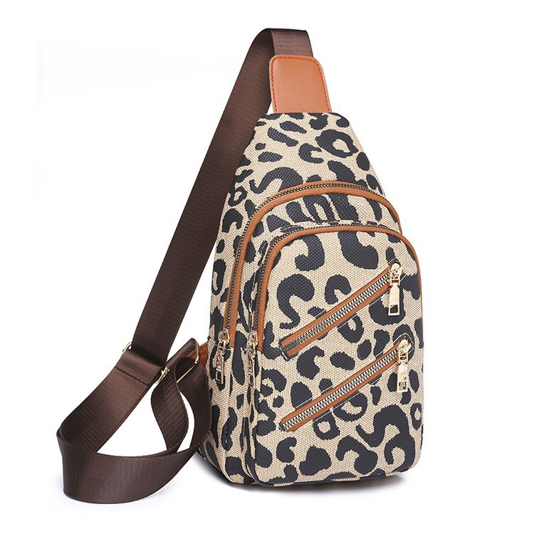 Sarah Express Leopard Print Sling Crossbody Chest Bag Style one