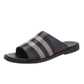 Sarah Express Plaid Pattern Open Toe Casual Slippers Black