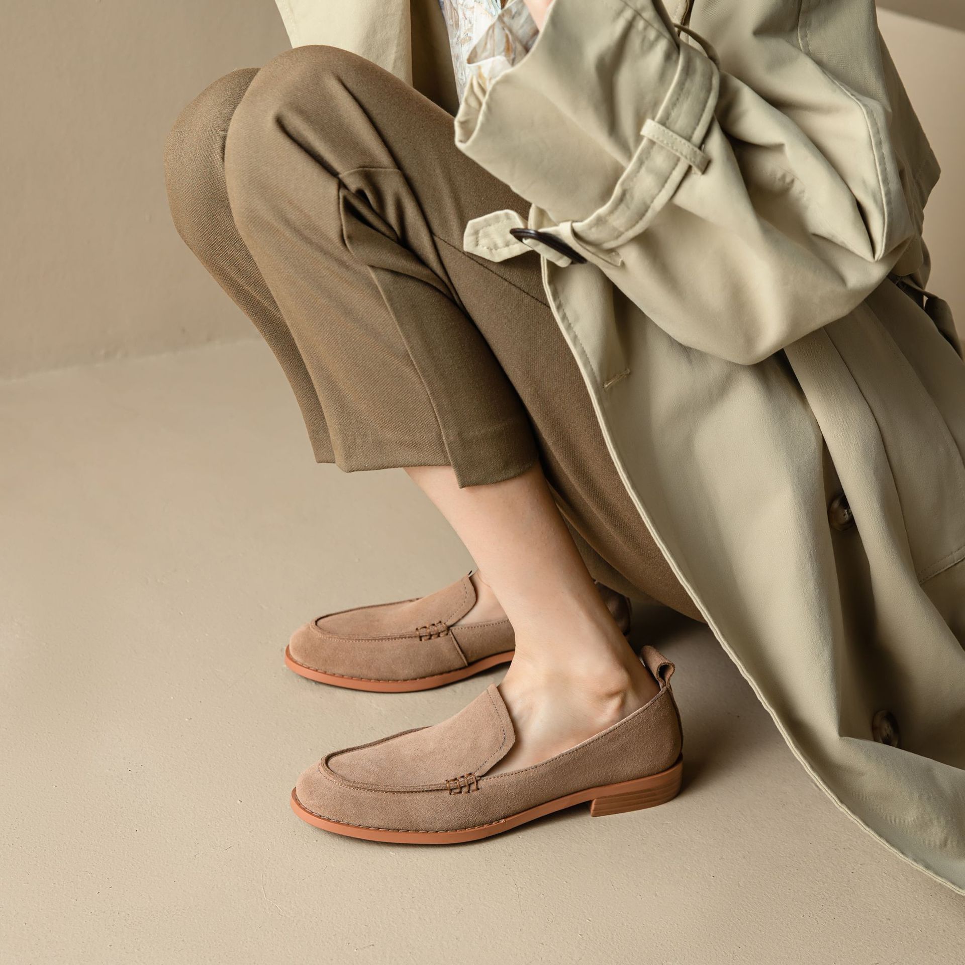 Sarah Express Women's Slip-On Suede Flats