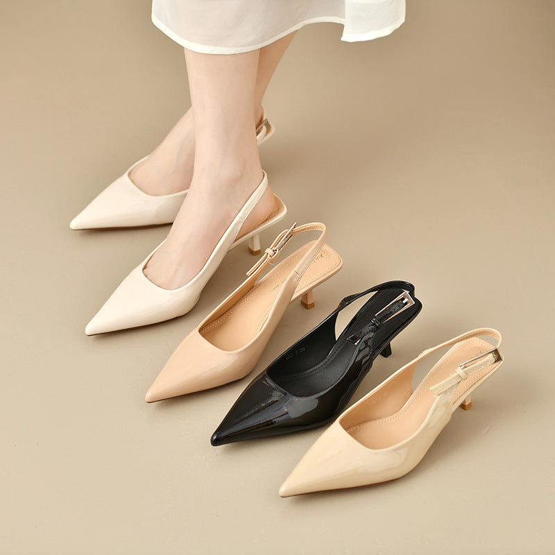 Pointed-toe Kitten-heel Bow Sandals – heel profile alternate view 5