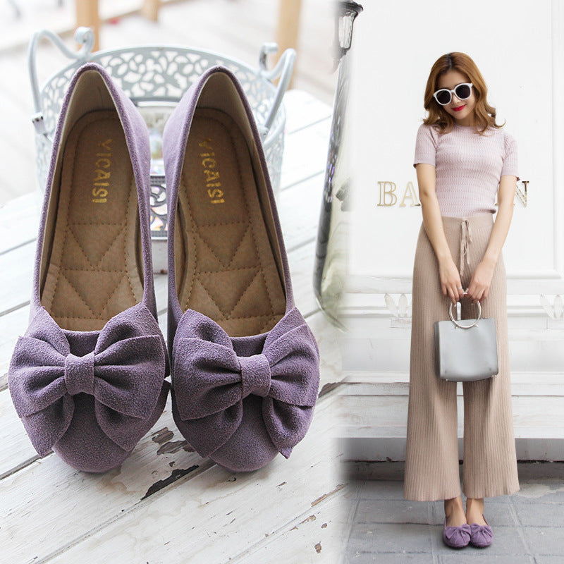 Sarah Express Pointed Toe Bow Detail Comfort Flats