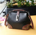 Sarah Express Vintage Rivet Doctor Crossbody Bag Black