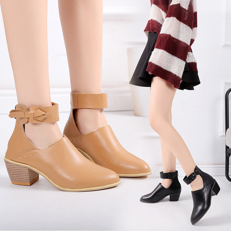 Sarah Express Vintage Ankle Boots with Bow Detail