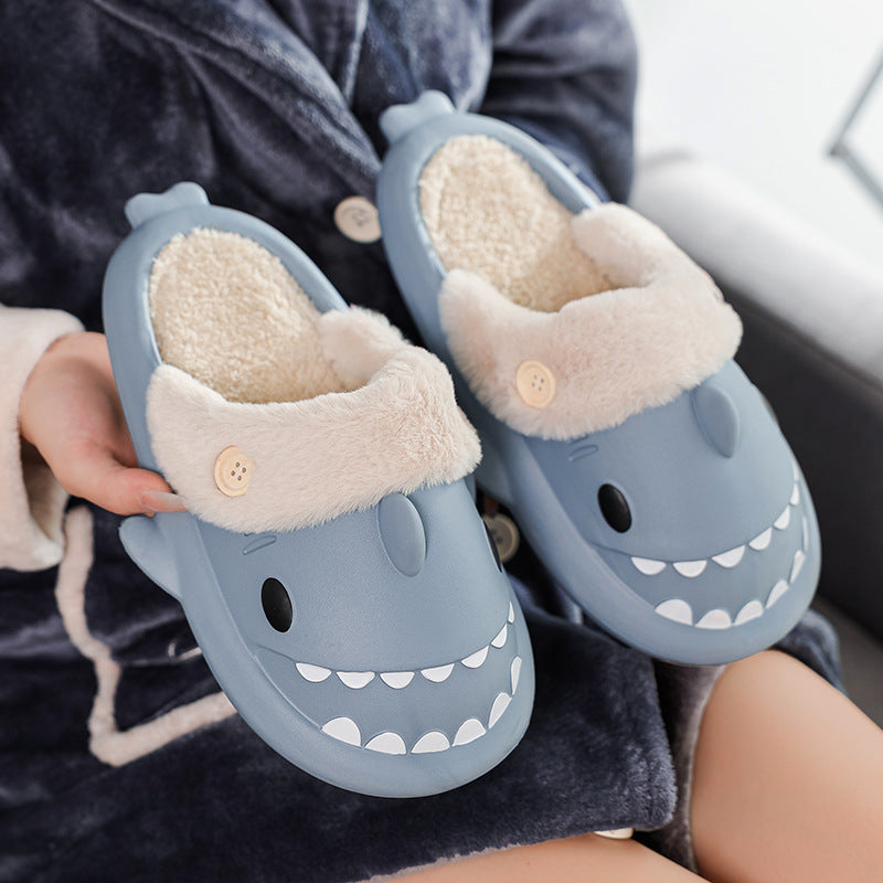 Sarah Express Unisex Shark House Slippers with Button