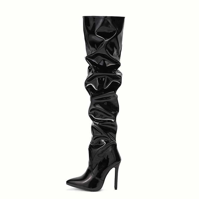 Sarah Express Knee-High Stiletto Boots Pointed Toe