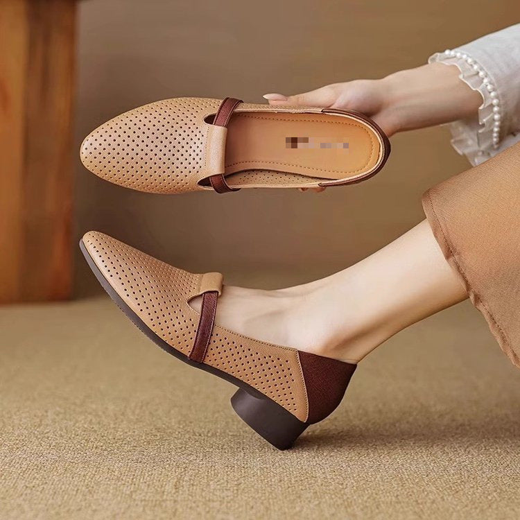 Sarah Express Color-Block Pointed Toe Low-Heel Pumps