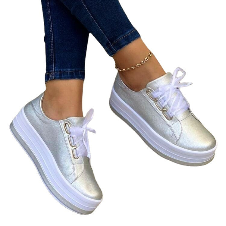 Sarah Express Ribbon Lace-Up Platform Sneakers