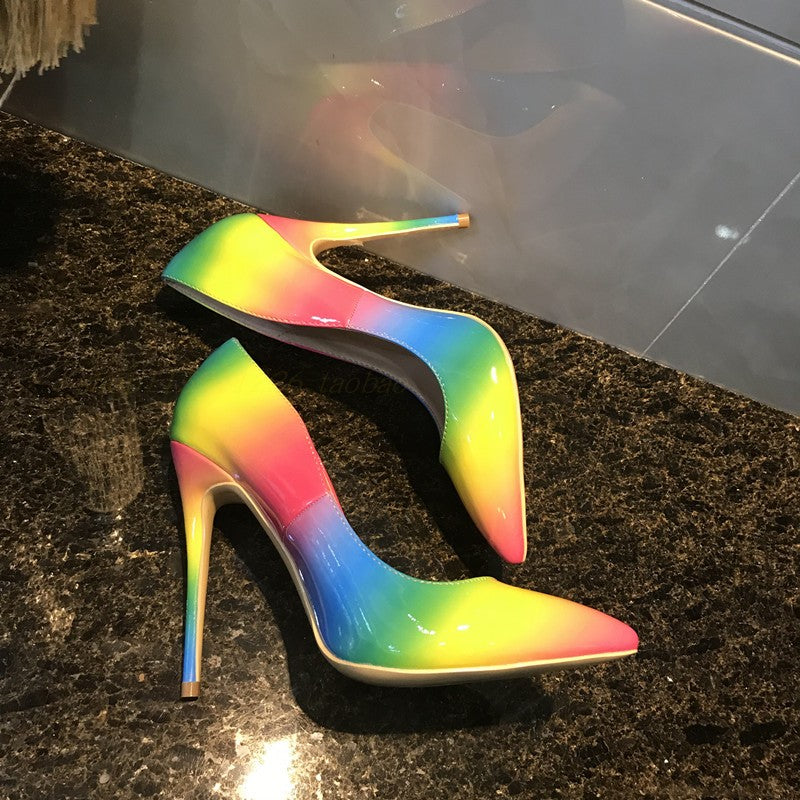 Sarah Express Rainbow Gradient Pointed Toe Stiletto Heels