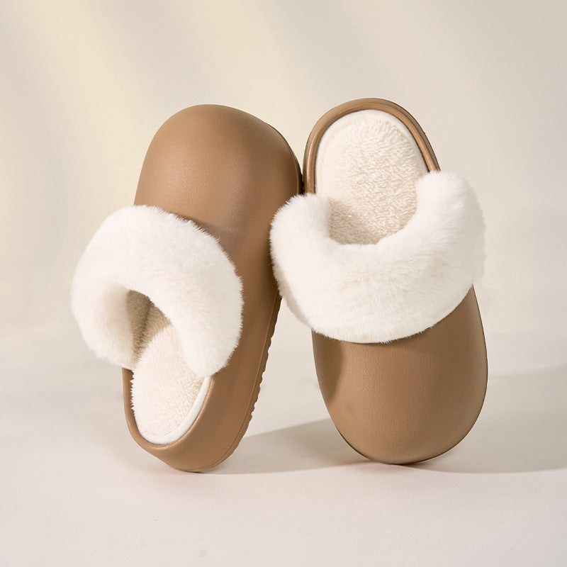 Sarah Express Plush Lined EVA Indoor House Slippers Cocoa Coffee