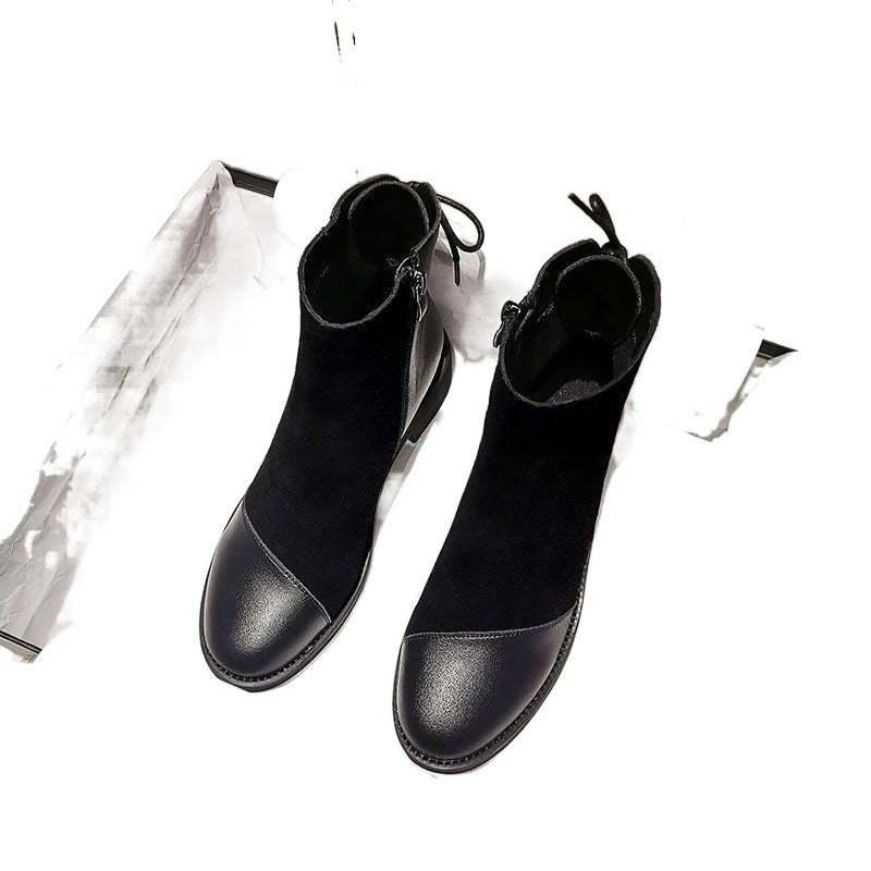 Sarah Express Women's Microfiber Round Toe Martin Boots