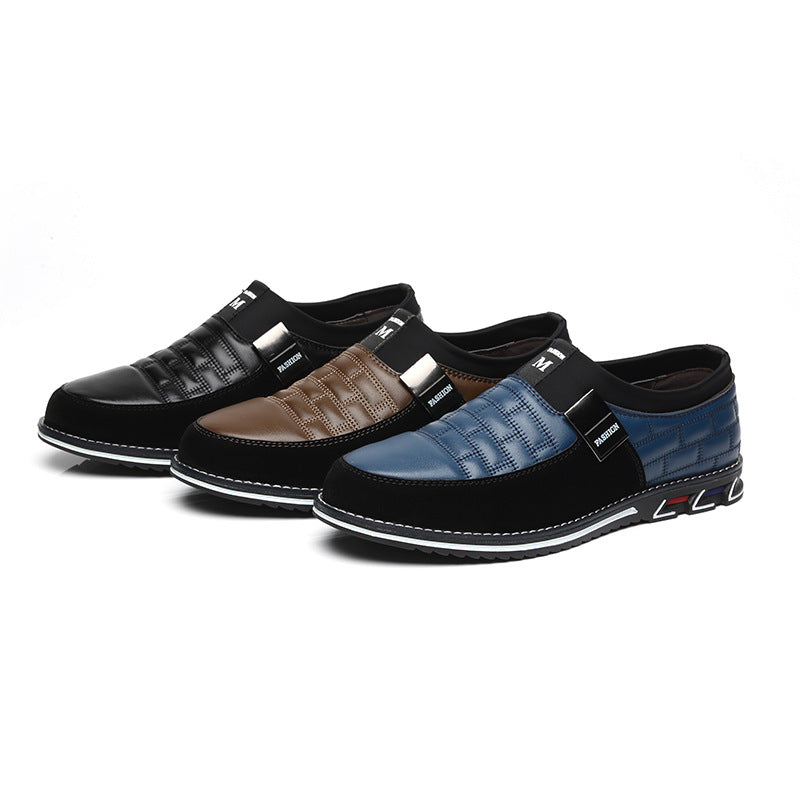 Sarah Express Men's Quilted Pattern Slip-On Loafers