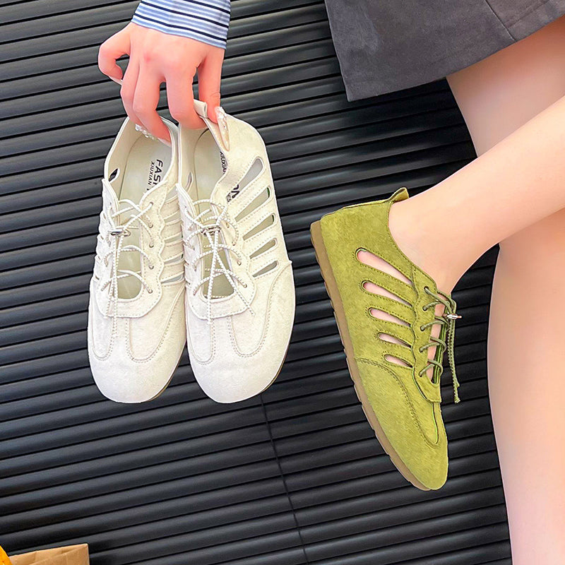 Sarah Express Breathable Hollow Lace-Up Platform Flats