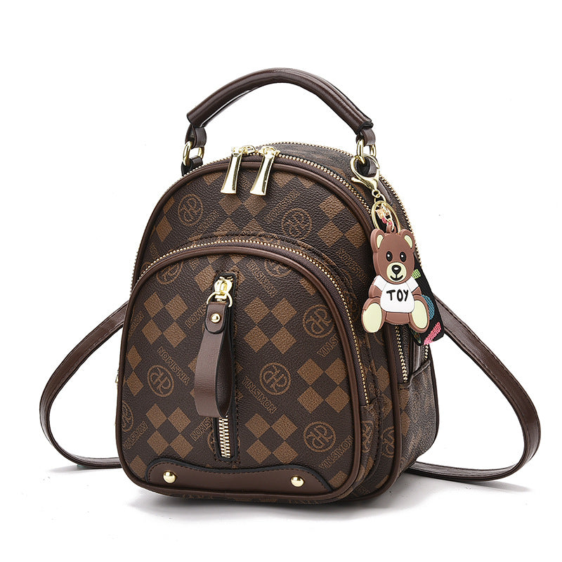 Sarah Express Patterned Travel Backpack with Bear Charm
