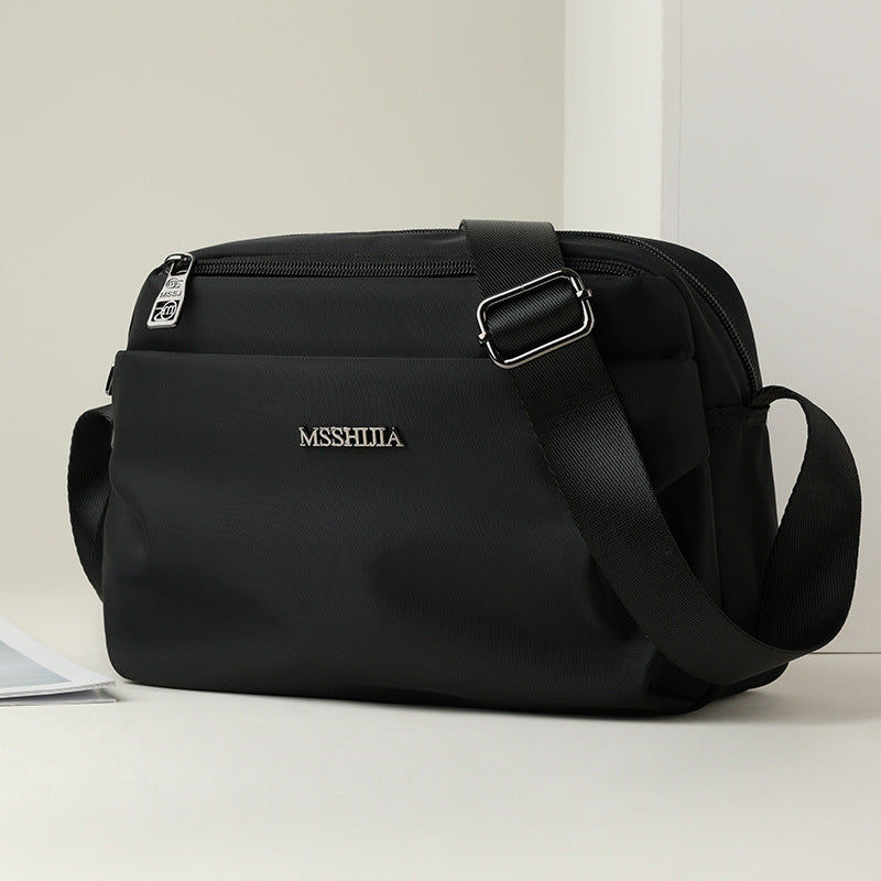 Sarah Express Casual Multi-Compartment Patchwork Crossbody Bag Black