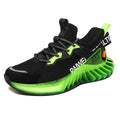 Sarah Express Men's Blade Sole Lace-Up Sneakers Fluorescent green
