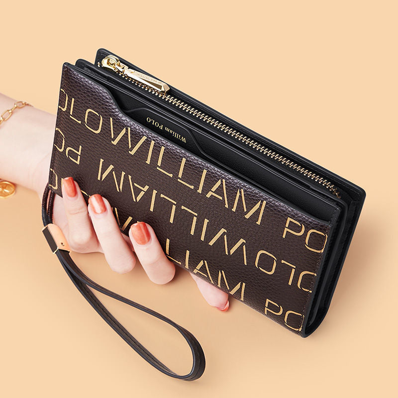 Sarah Express Contrast Letter Print Leather Wallet