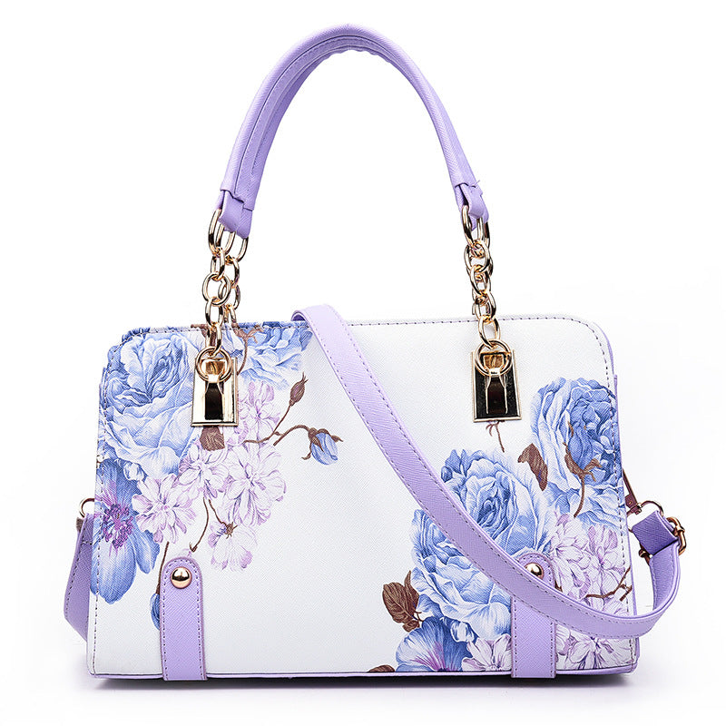 Sarah Express Printed Casual Medium Shoulder Handbag violet
