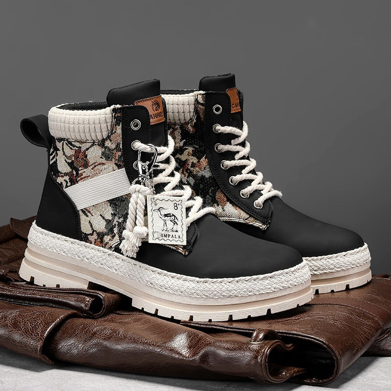 Sarah Express Men's British Style High-Top Casual Boots