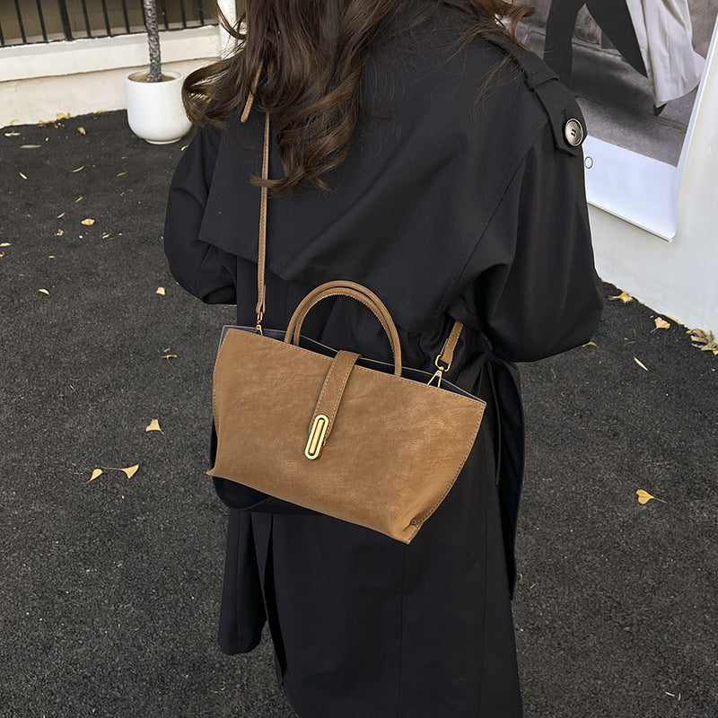Sarah Express Minimalist Suede-Style Retro Tote Bag