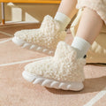 Sarah Express Unisex Waterproof Plush Platform Slippers White