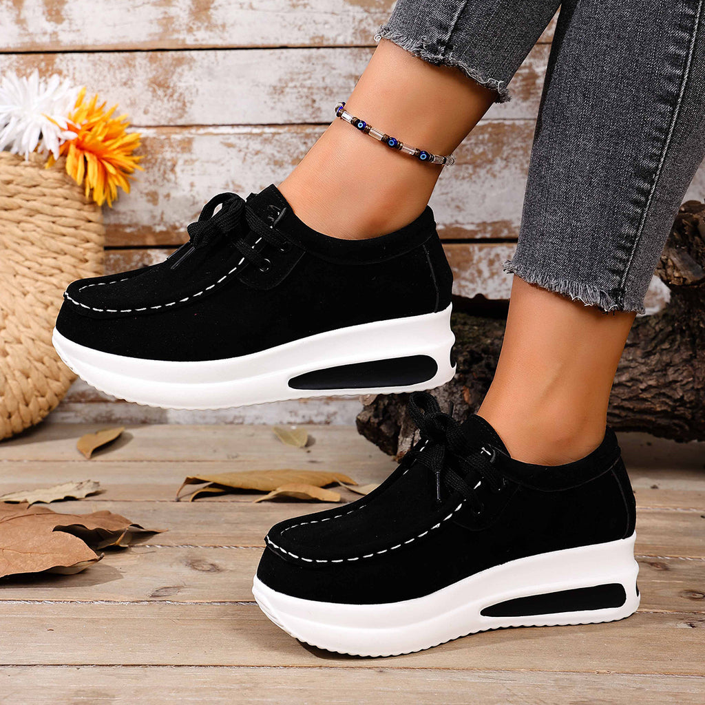 Sarah Express Women's Platform Lace-Up Wedge Loafers