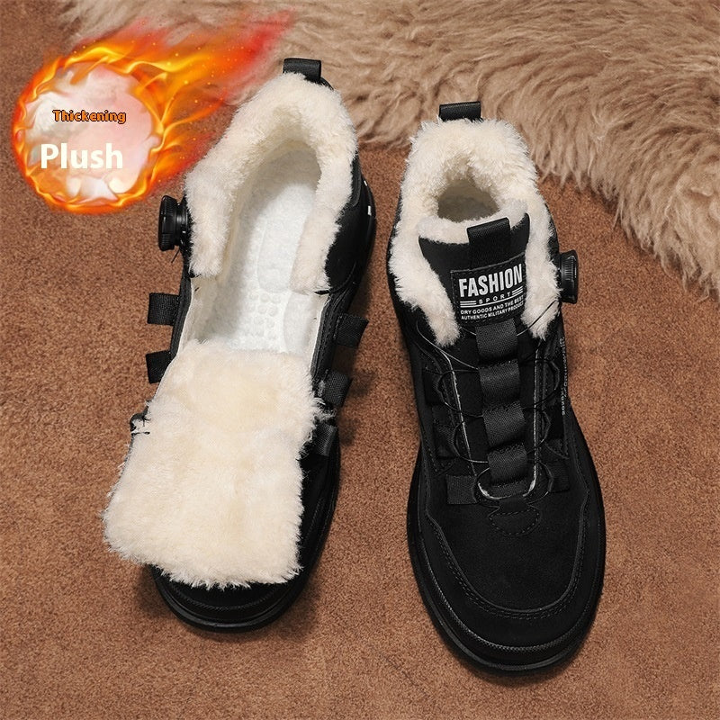 Sarah Express Casual Rotating Button Plush Winter Shoes